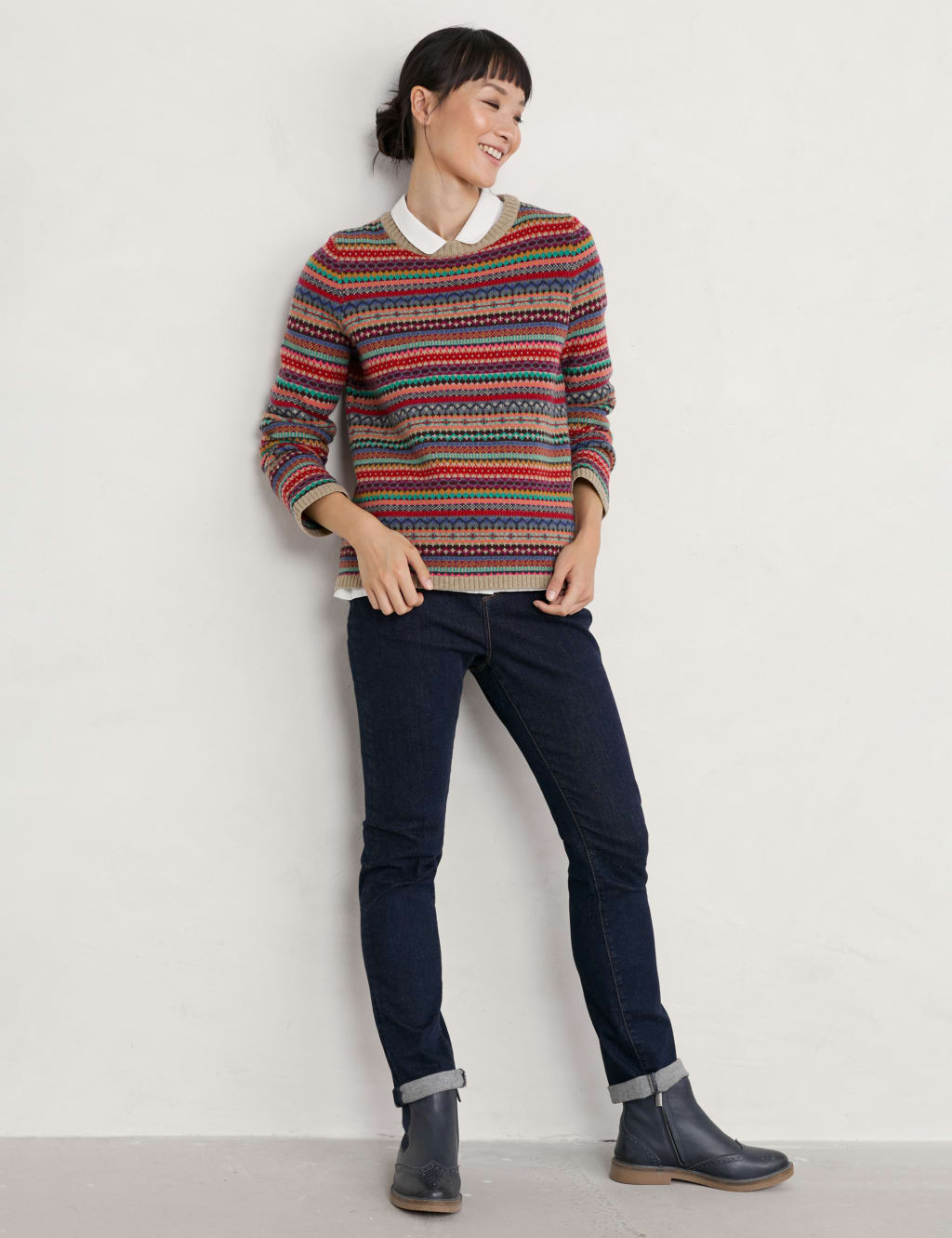 Merino Wool Rich Jacquard Relaxed Jumper 4 of 5