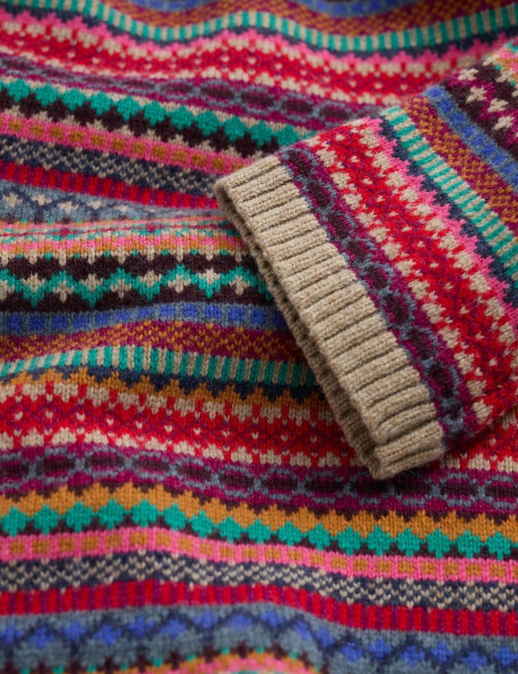 Merino Wool Rich Jacquard Relaxed Jumper 5 of 5