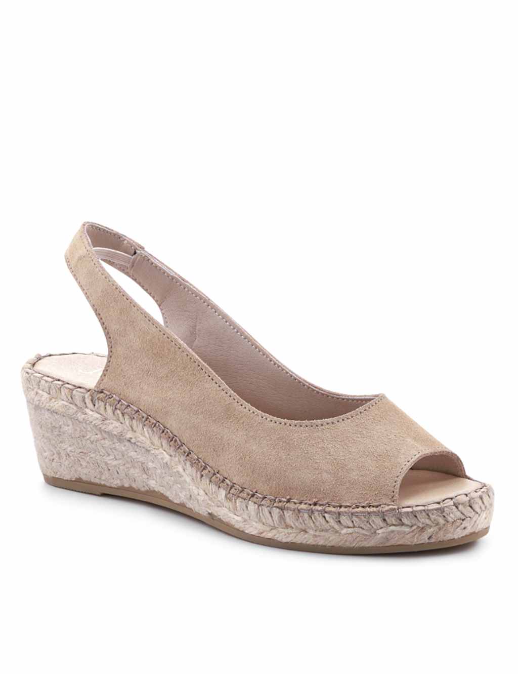 Wide Fit Suede Wedge Open Toe Espadrilles 6 of 7