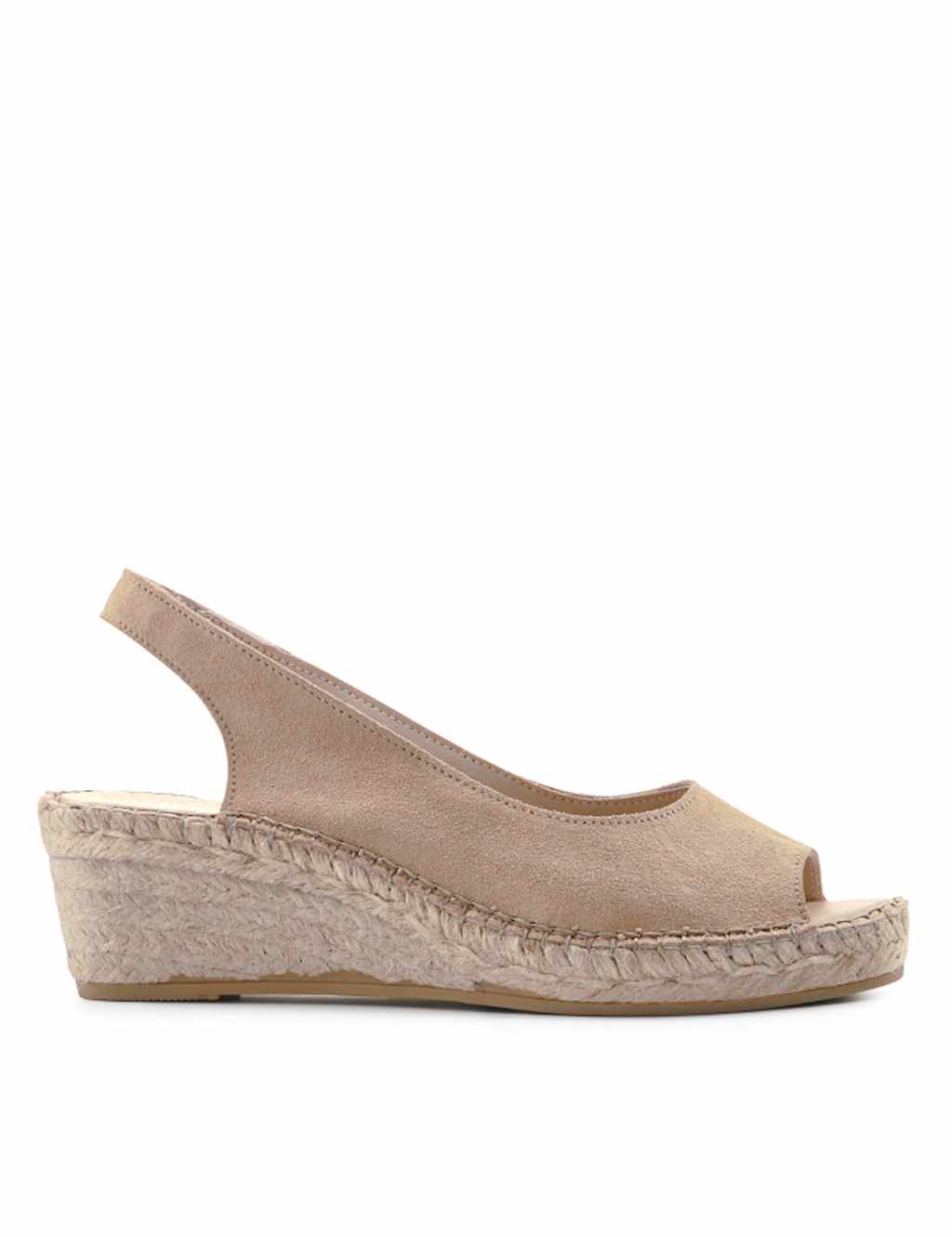 Wide Fit Suede Wedge Open Toe Espadrilles 2 of 7