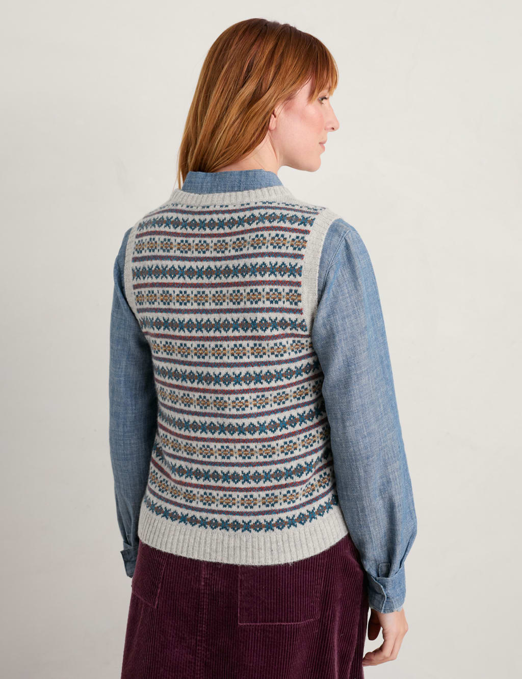 Merino Wool Rich Fair Isle Knitted Vest
