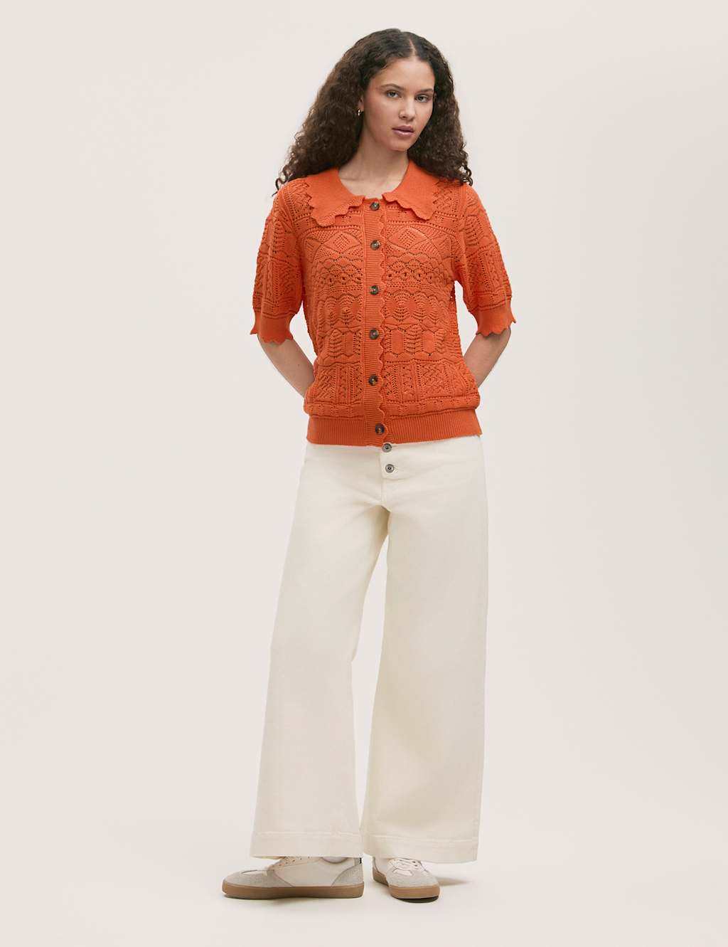 Pure Cotton Knitted Short Sleeve Cardigan 2 of 4