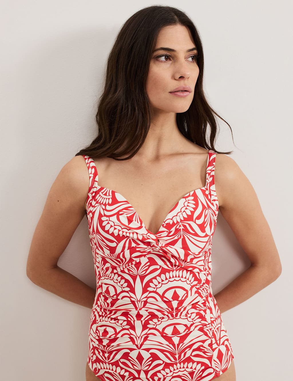 Tile Print Padded Twist Front Swimsuit 3 of 6