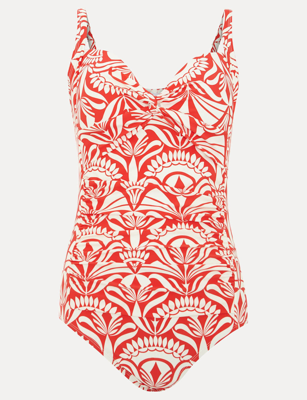 Tile Print Padded Twist Front Swimsuit 2 of 6