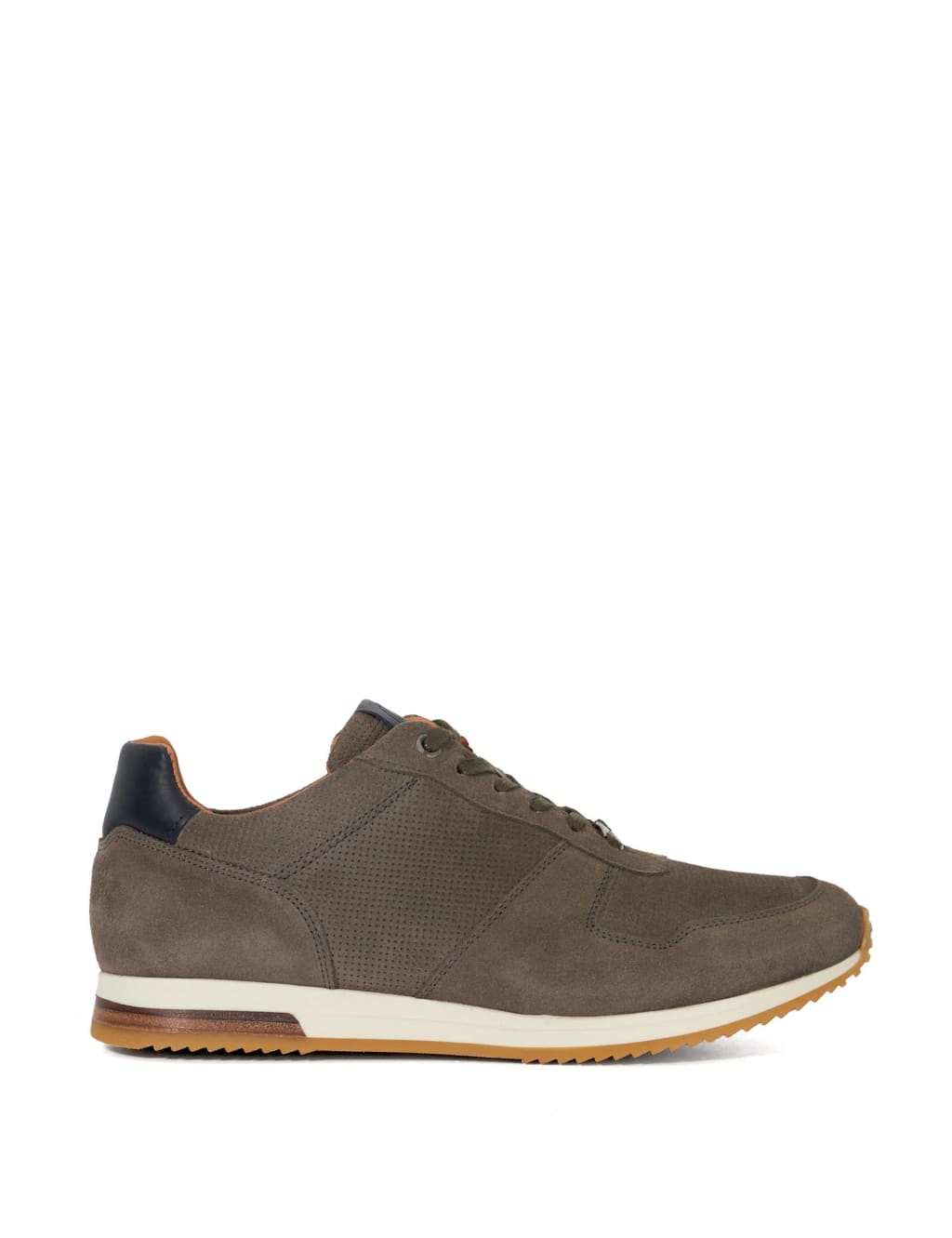 Wide Fit Suede Lace Up Trainers 2 of 6