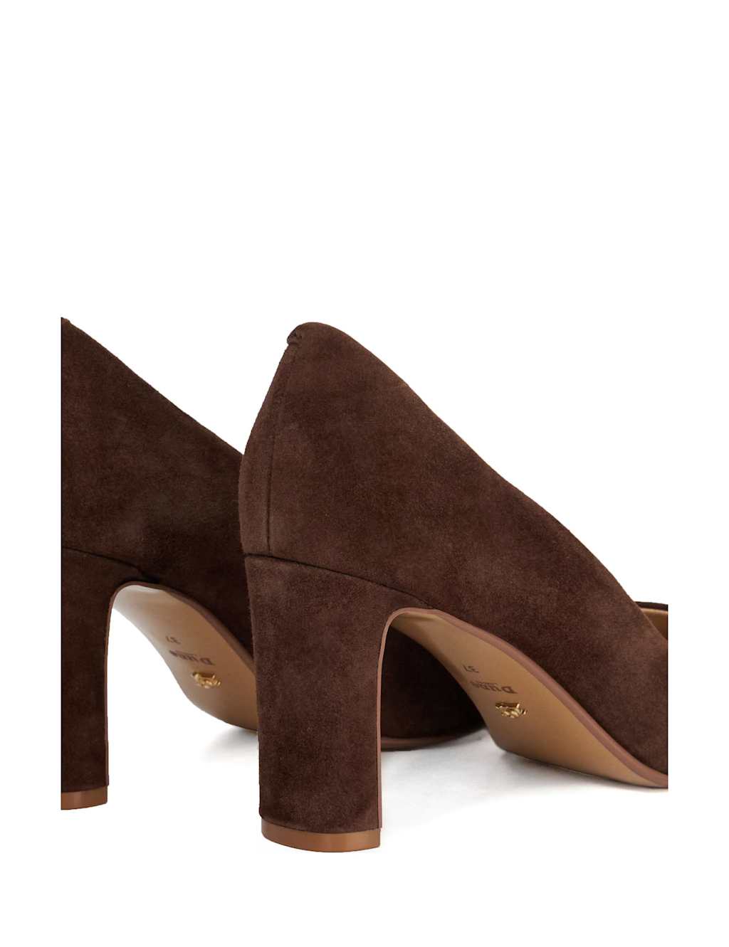 Leather Block Heel Chisel Toe Court Shoes 5 of 5