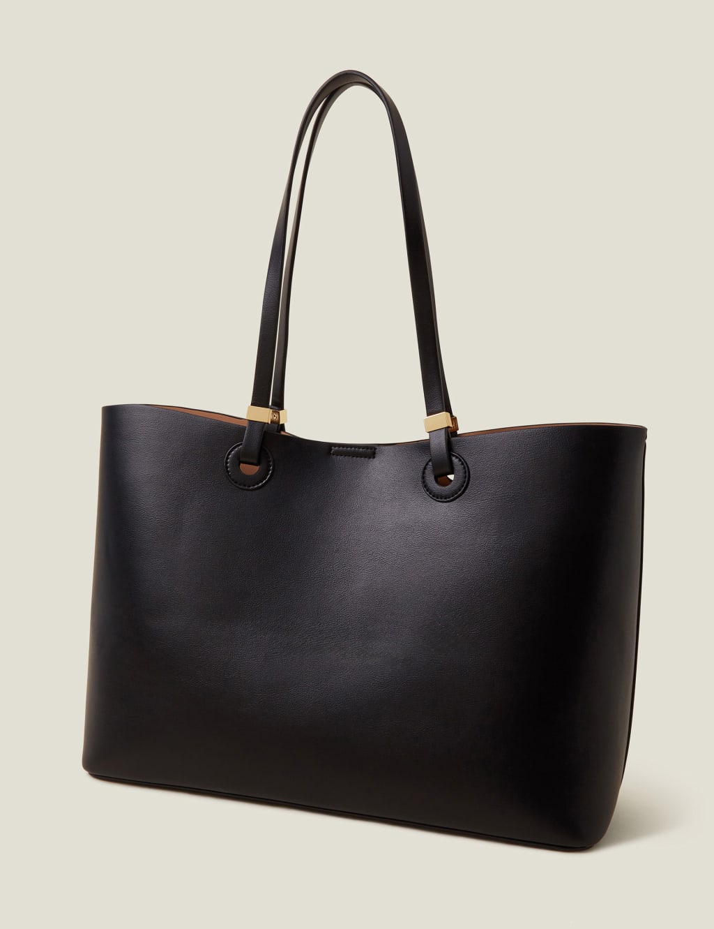 Simple black leather tote shop