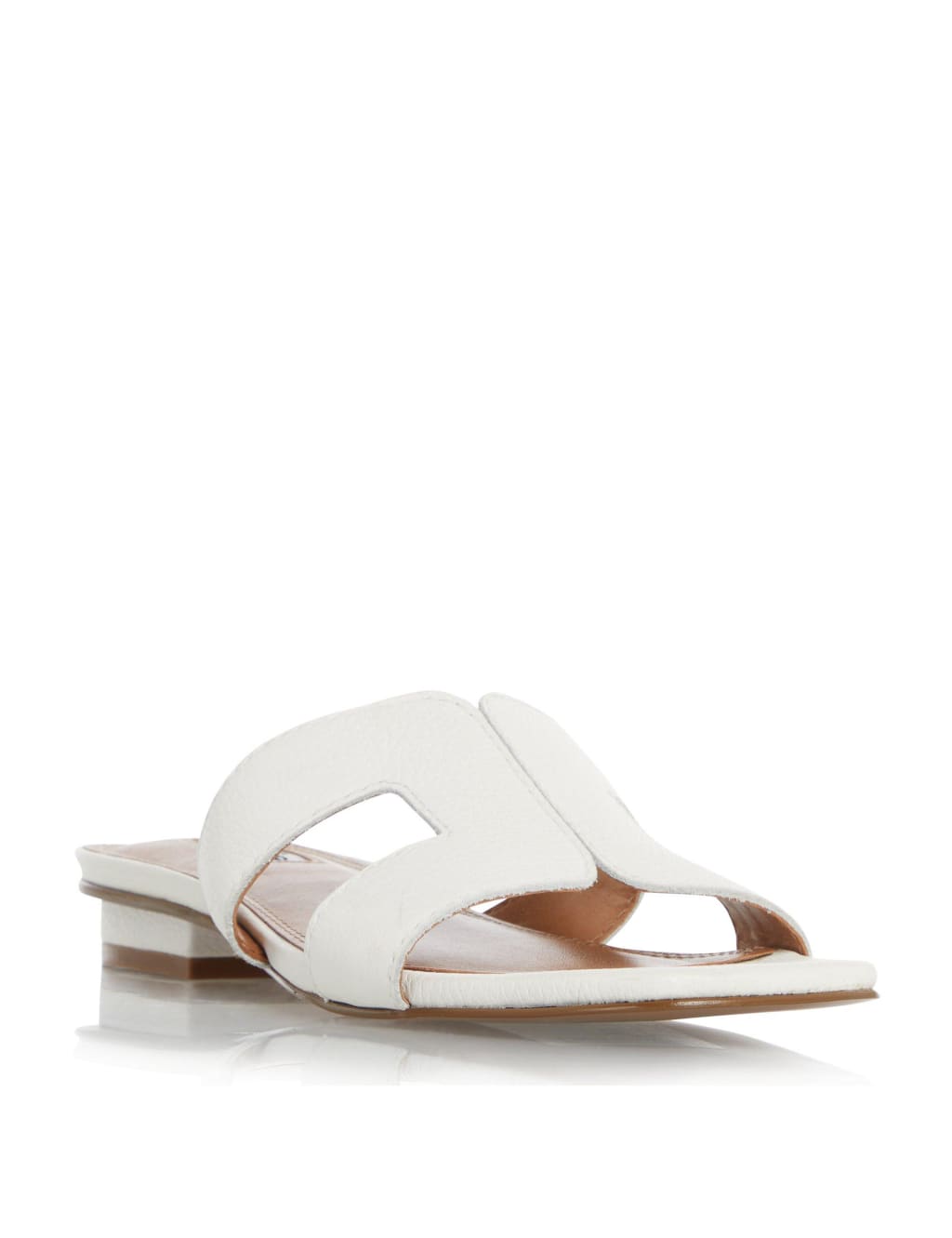 Leather Block Heel Sliders 2 of 4