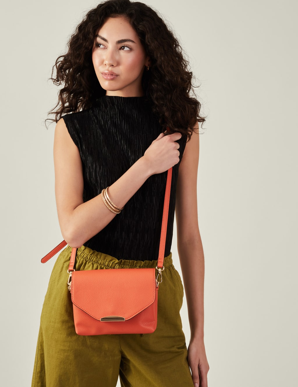 Faux Leather Double Zip Cross Body Bag ACCESSORIZE M S