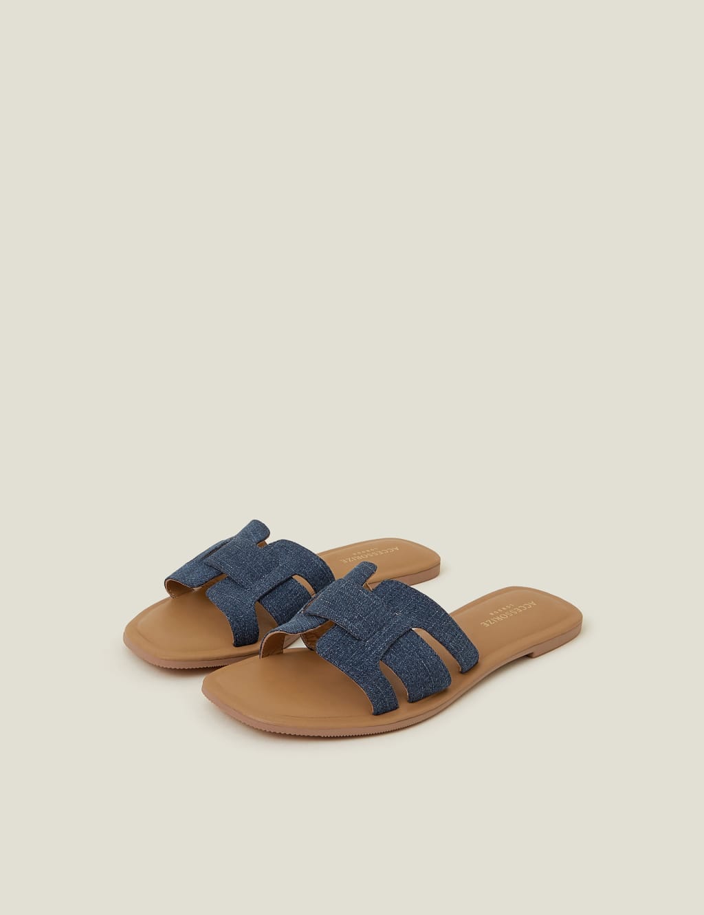 Denim Strappy Flat Sliders 3 of 4