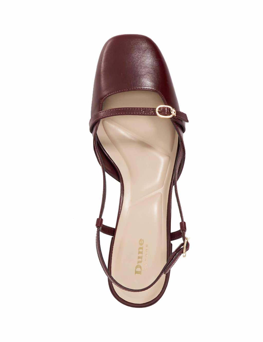 Leather Block Heel Square Toe Slingback Shoes 3 of 6