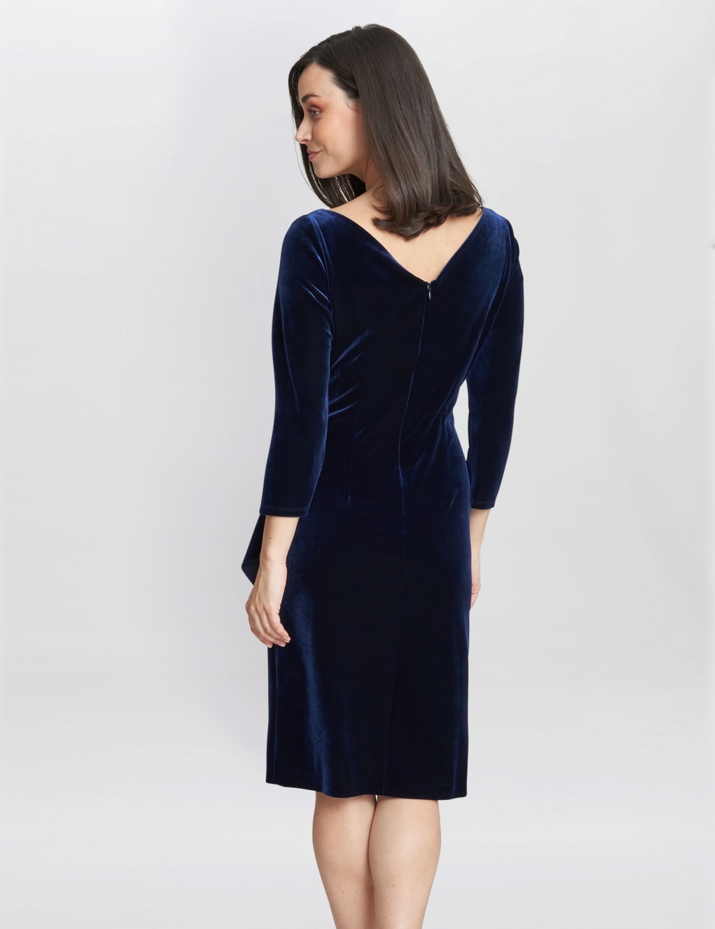 Velvet V Neck Knee Length Wrap Dress Gina Bacconi M S