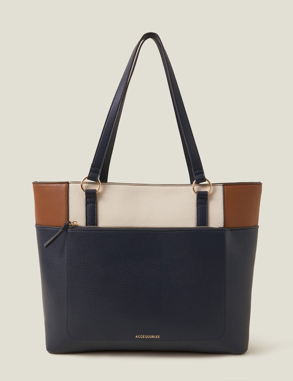 Faux Leather Colour Block Tote Bag ACCESSORIZE M S