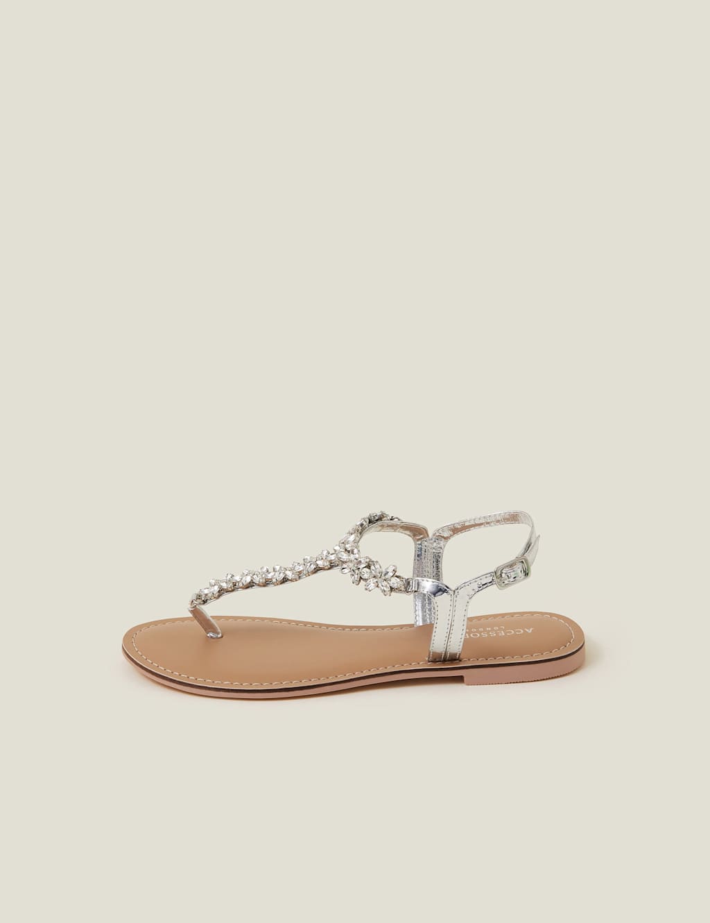 Embellished Ankle Strap Flat Sandals 2 of 4