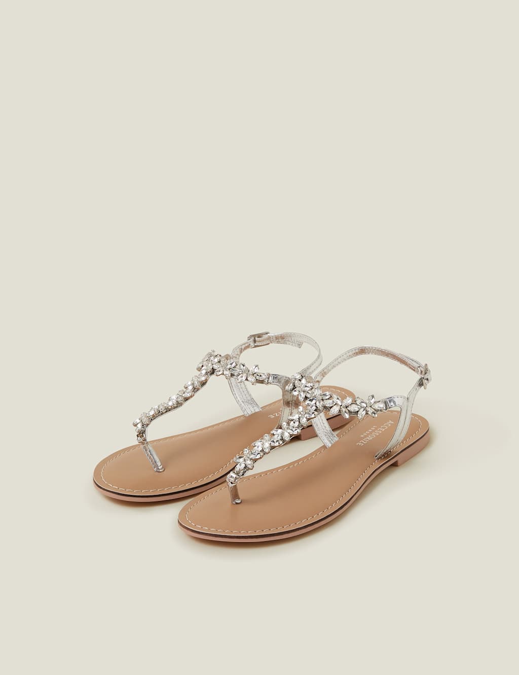 Embellished Ankle Strap Flat Sandals 3 of 4