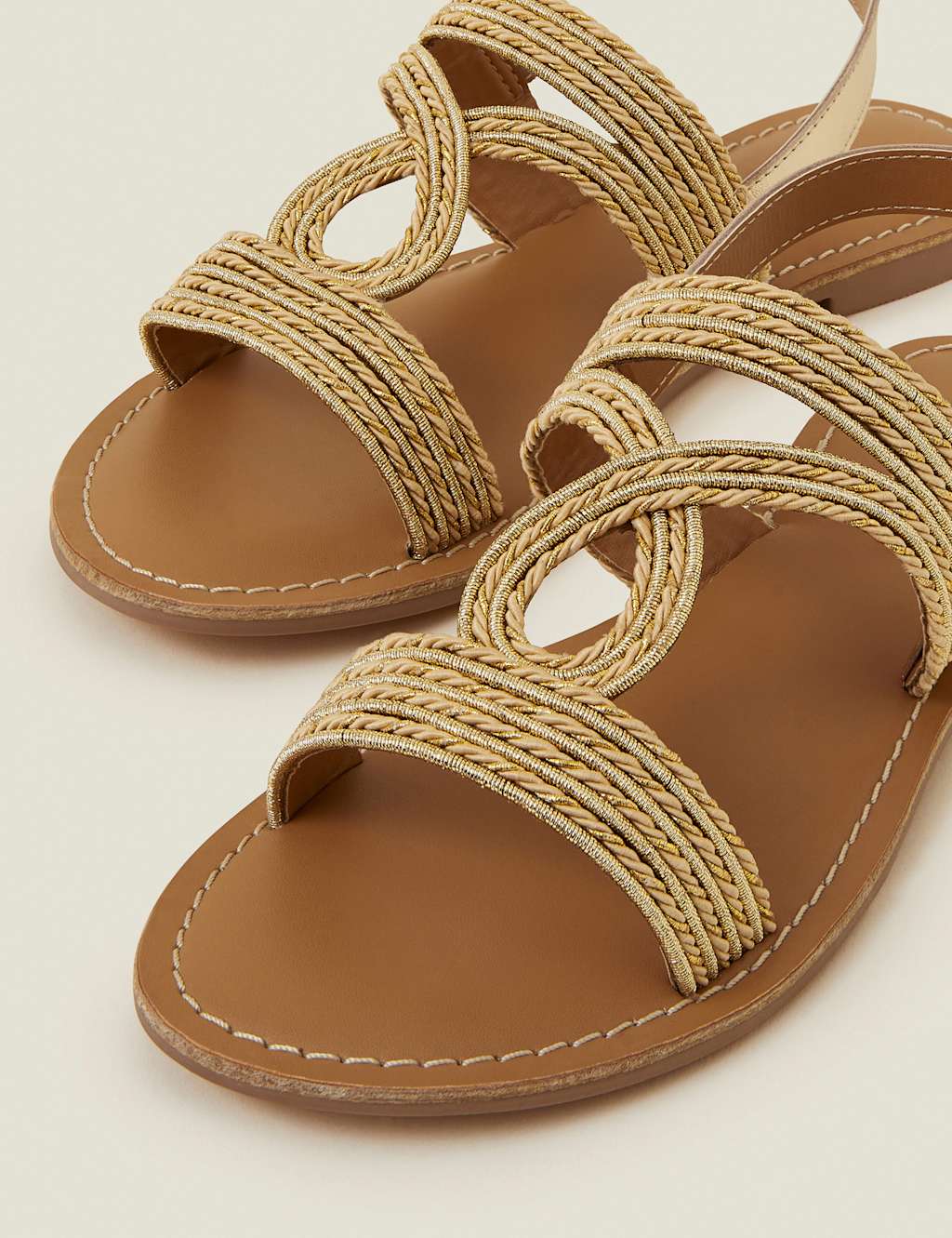 Raffia Ankle Strap Flat Sandals 4 of 4