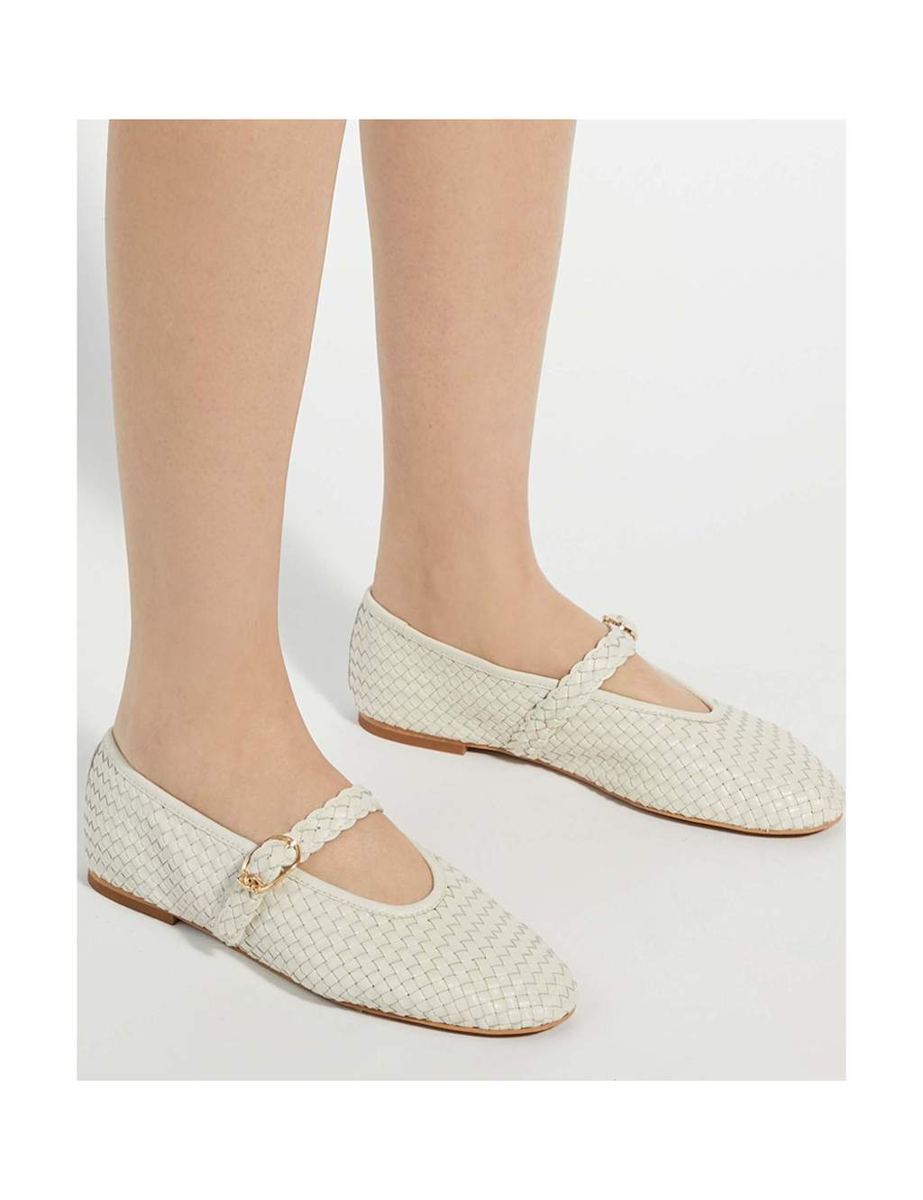 Leather Woven Buckle Mary Jane Ballet Pump 2 of 6