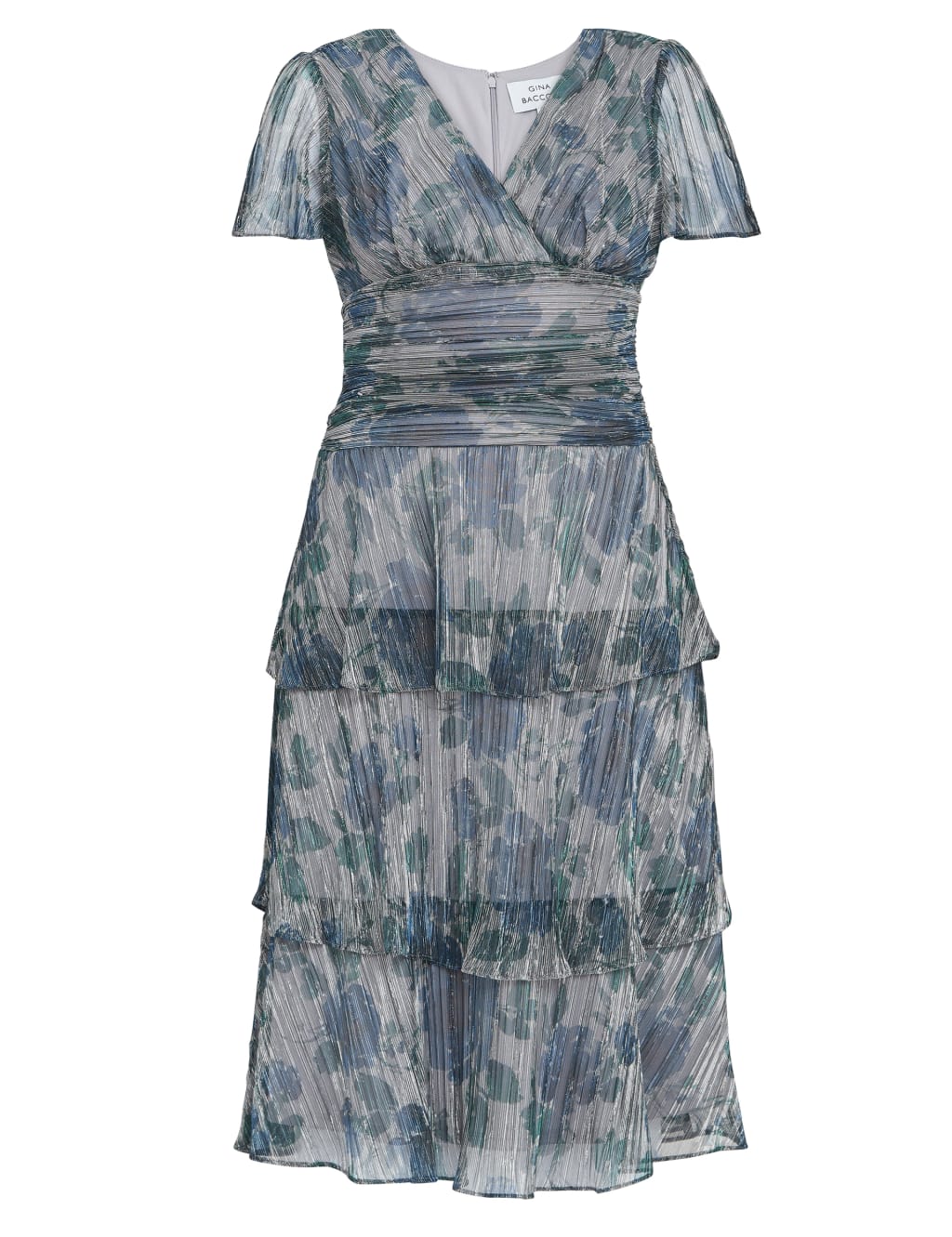 Floral V-Neck Midi Tiered Dress 2 of 5