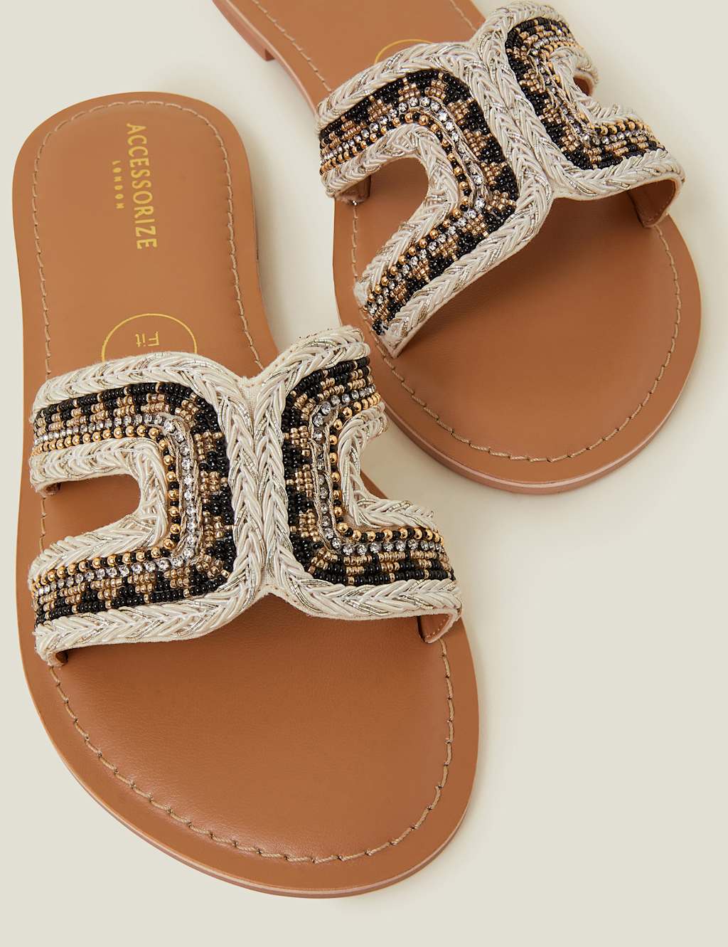 Wide Fit Beaded Flat Sandals 4 of 4