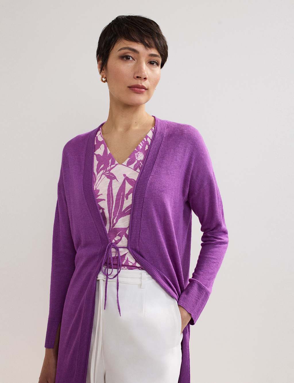 Linen Rich Longline Cardigan 3 of 7
