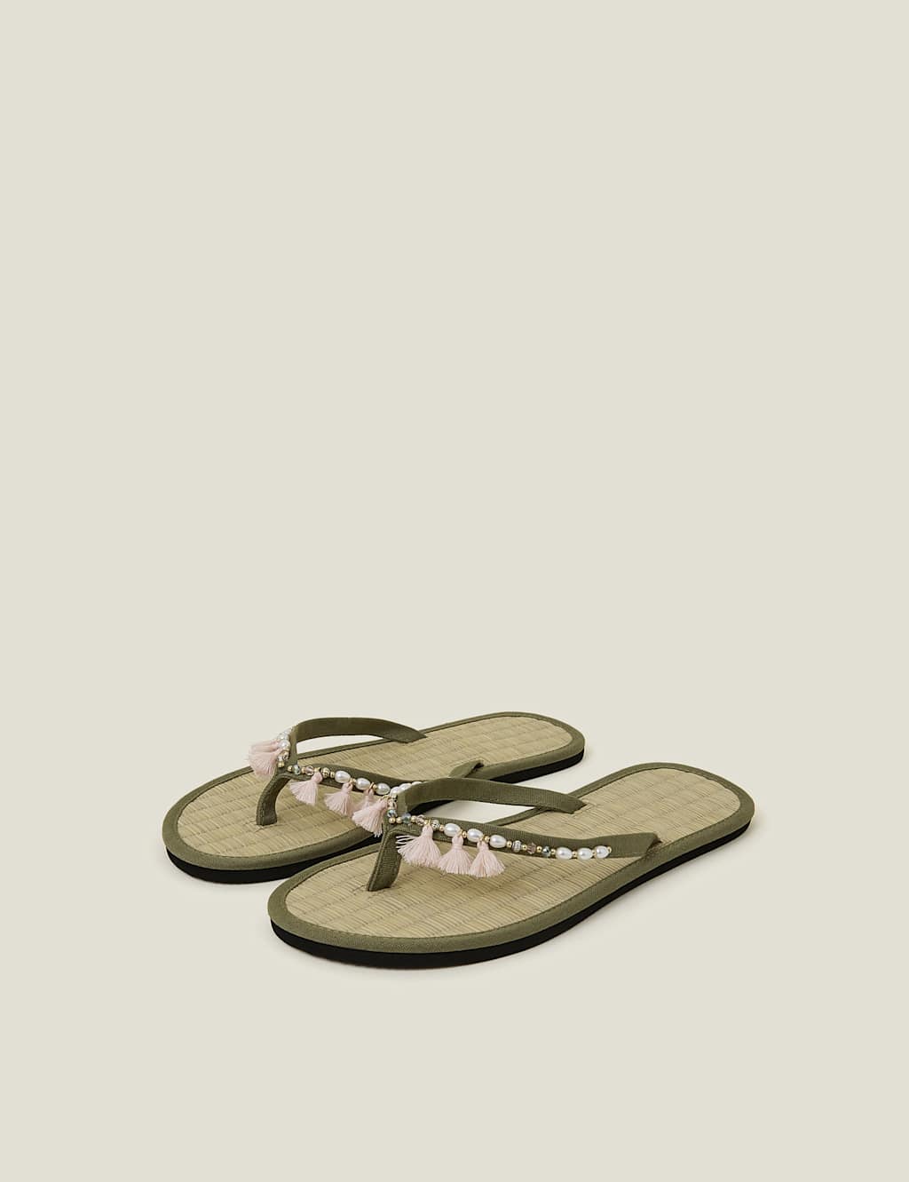 Embellished Tassel Flat Flip Flops 2 of 4