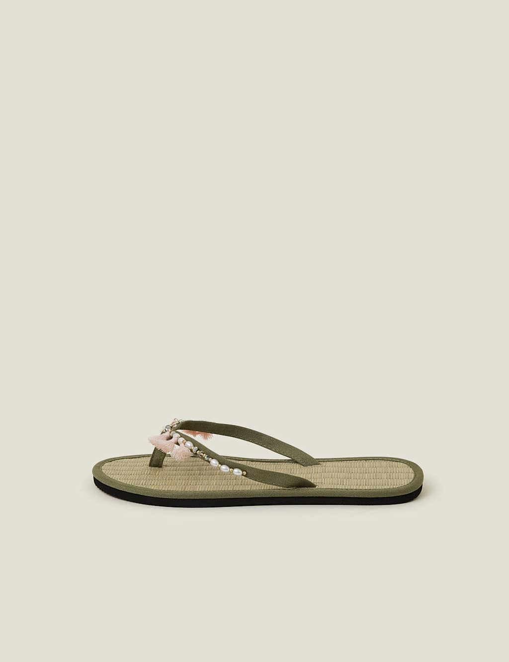 Embellished Tassel Flat Flip Flops 3 of 4