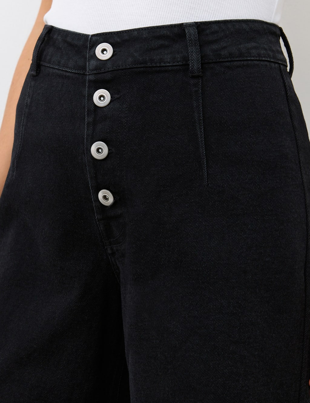 High Waisted Button Front Wide Leg Jeans 4 of 4