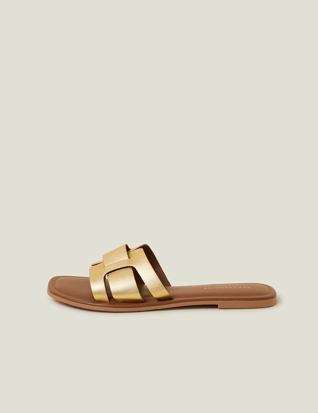 Leather Metallic Flat Sliders 3 of 4