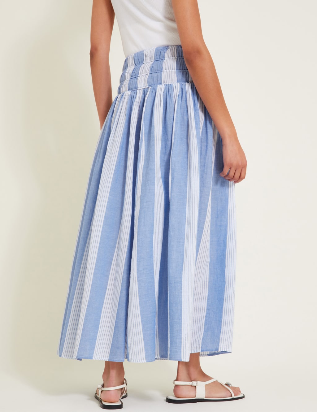 Elastic striped skirt best sale