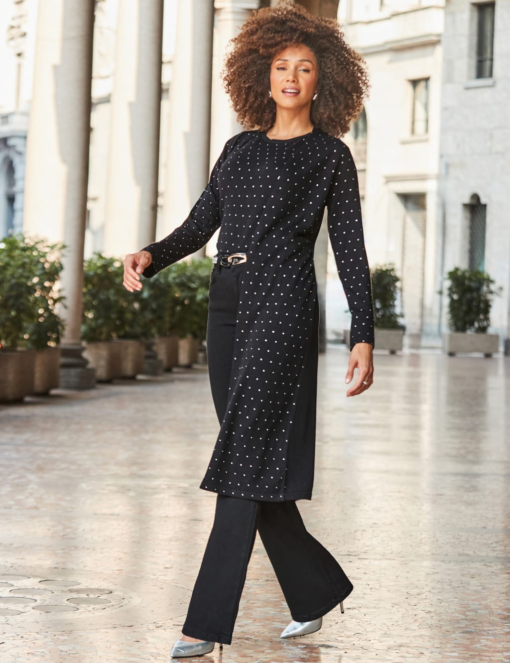 Sparkly Edge to Edge Longline Cardigan SOSANDAR M S