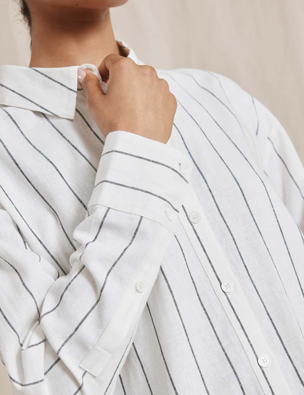 Linen Blend Striped Shirt 6 of 6