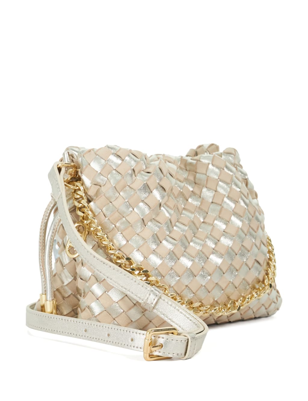 Leather Woven Grab Bag 3 of 6