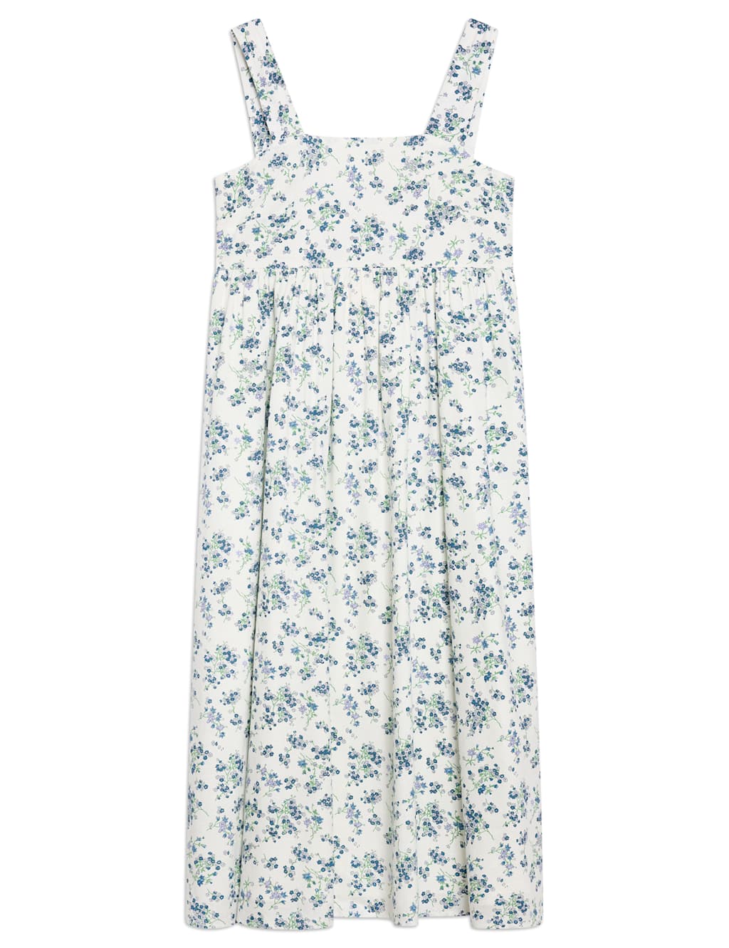 Linen Blend Blossom Print Midi Skater Dress 2 of 5