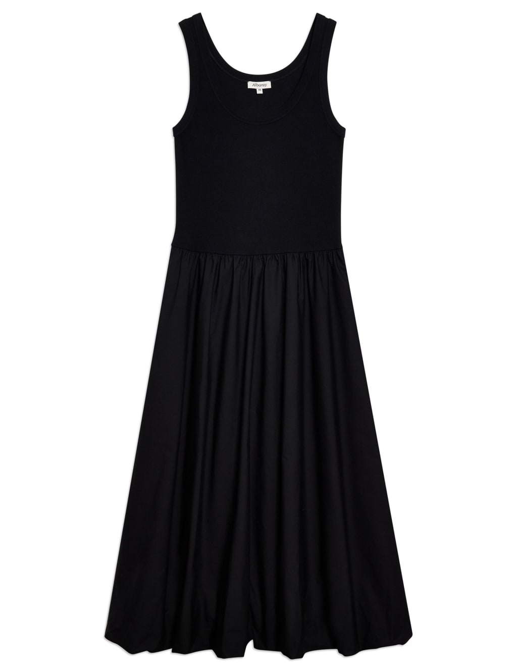 Cotton Rich Round Neck Midi Waisted Dress 2 of 4