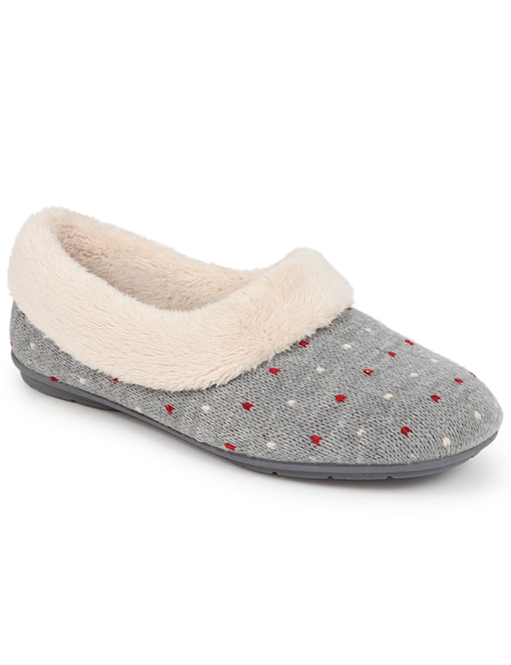 Polka Dot Faux Fur Lined Slippers 4 of 7