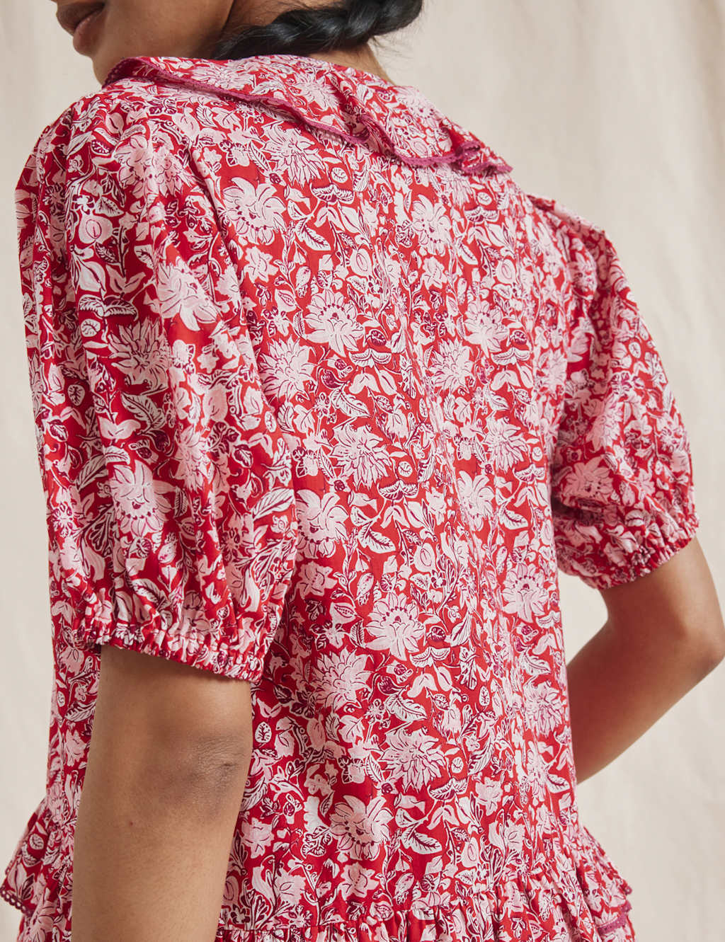 Pure Cotton Printed Midi Waisted Dress 5 of 5