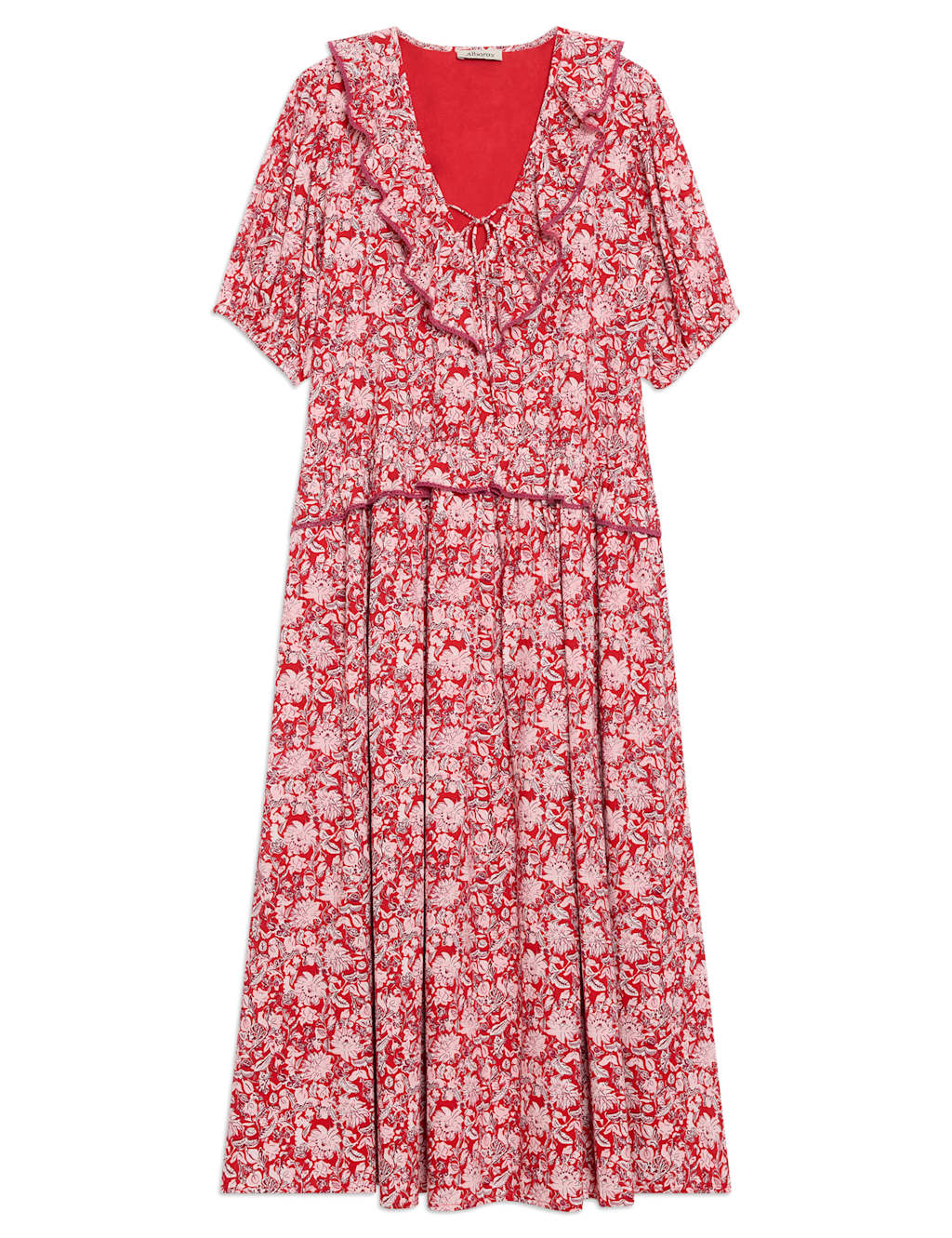 Pure Cotton Printed Midi Waisted Dress 2 of 5
