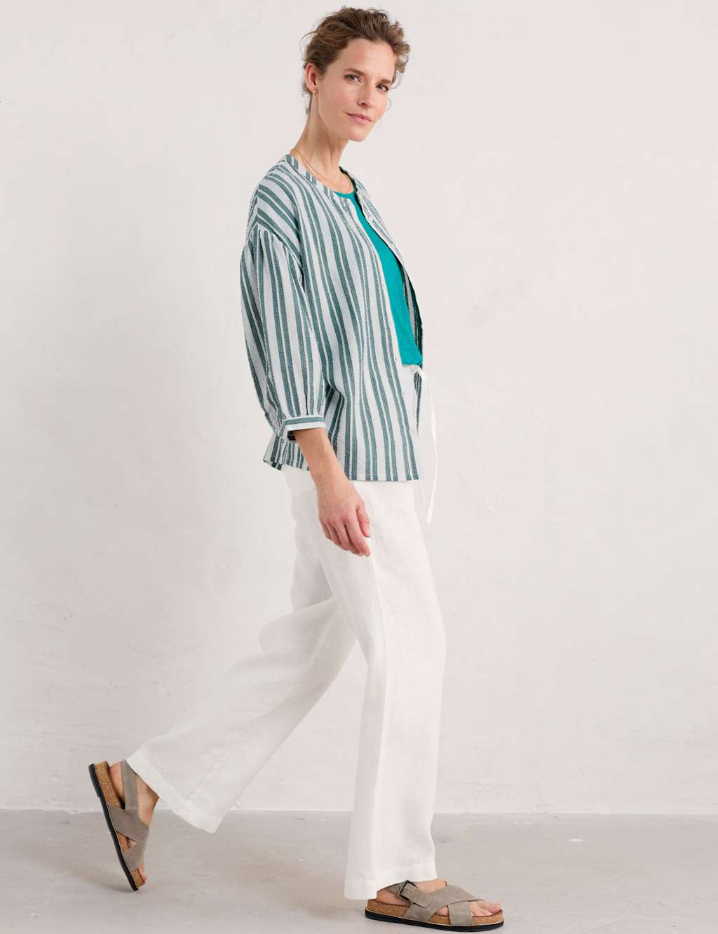Pure Linen Wide Leg Trousers 1 of 5