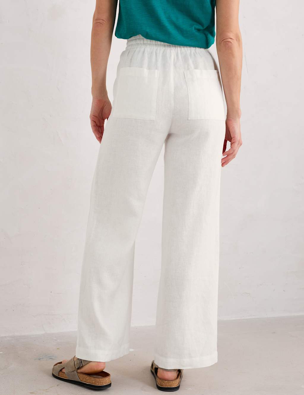Pure Linen Wide Leg Trousers 4 of 5