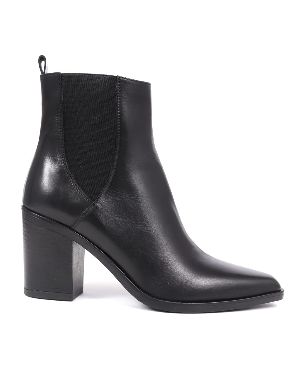 Leather Block Heel Pointed Ankle Boots 3 of 7