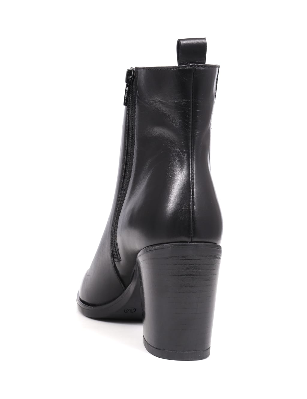 Leather Block Heel Pointed Ankle Boots 6 of 7