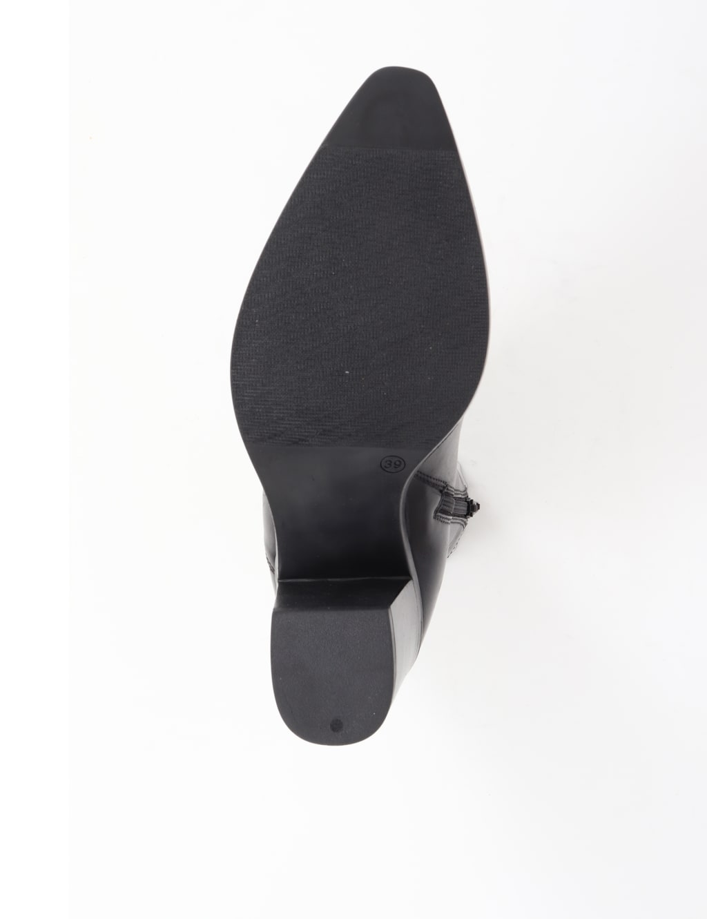 Leather Block Heel Pointed Ankle Boots 7 of 7