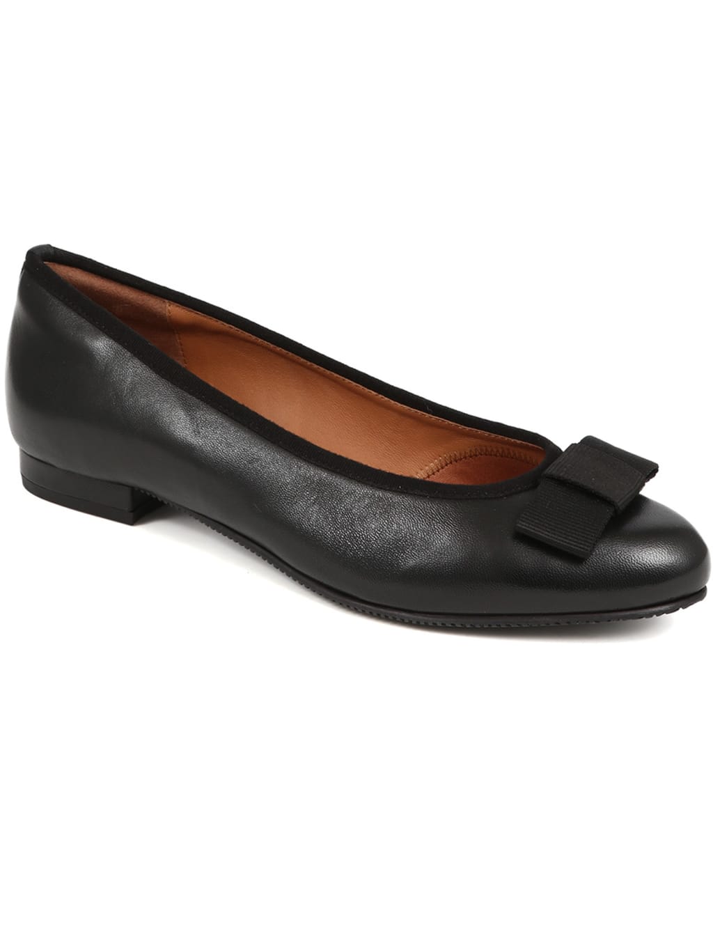 Wide Fit Leather Bow Flat Pumps 4 of 7