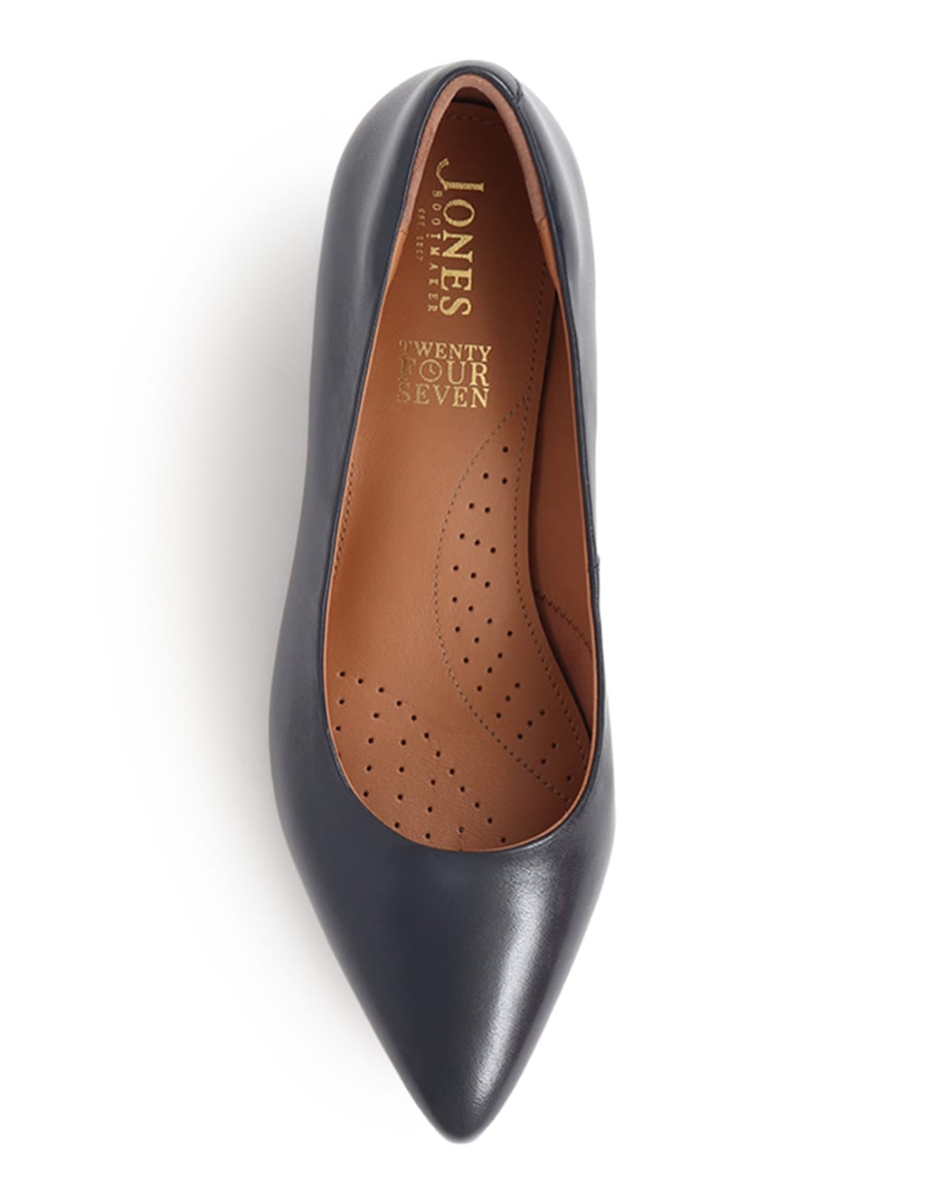 Wide Fit Leather Block Heel Court Shoes 5 of 7