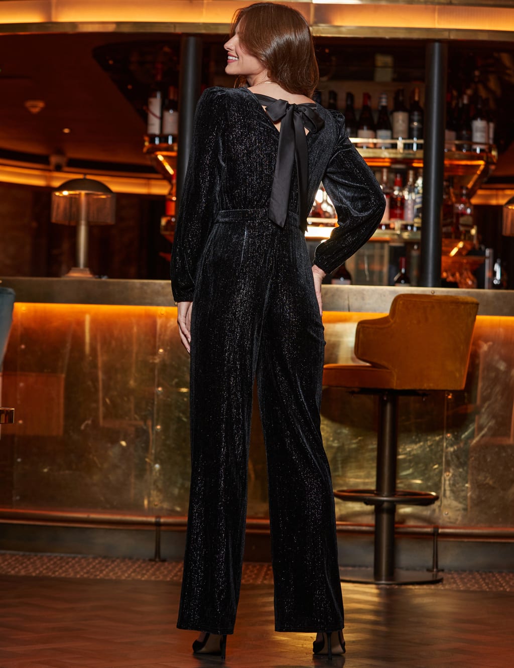 Velvet Long Sleeve Jumpsuit SOSANDAR M S