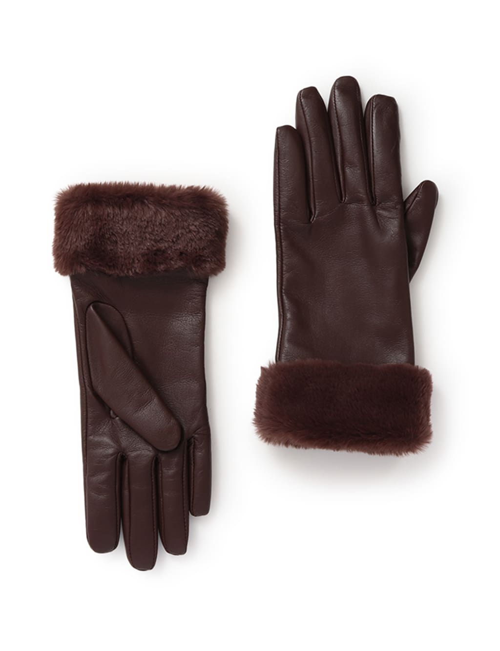 Leather Faux Fur Cuffed Warm Lined Gloves Jones Bootmaker M S