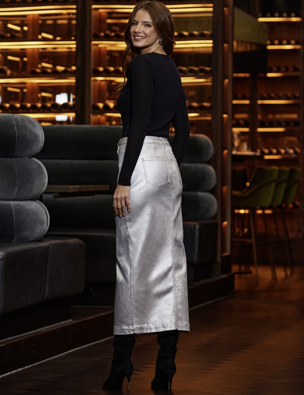 Metallic Midaxi Pencil Skirt 3 of 3