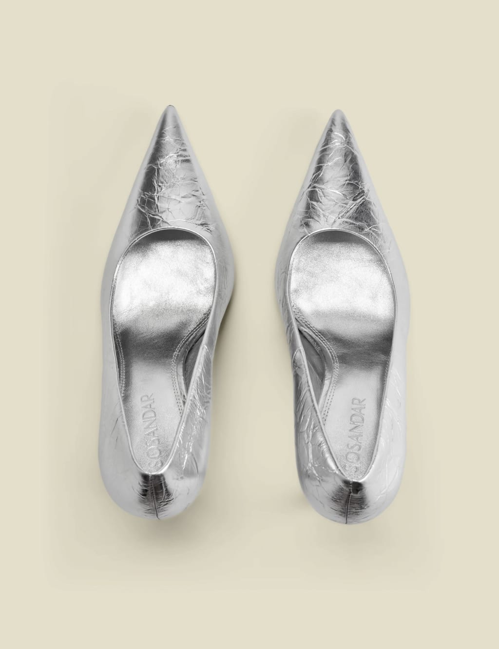 Leather Metallic Stiletto Heel Court Shoes 2 of 4