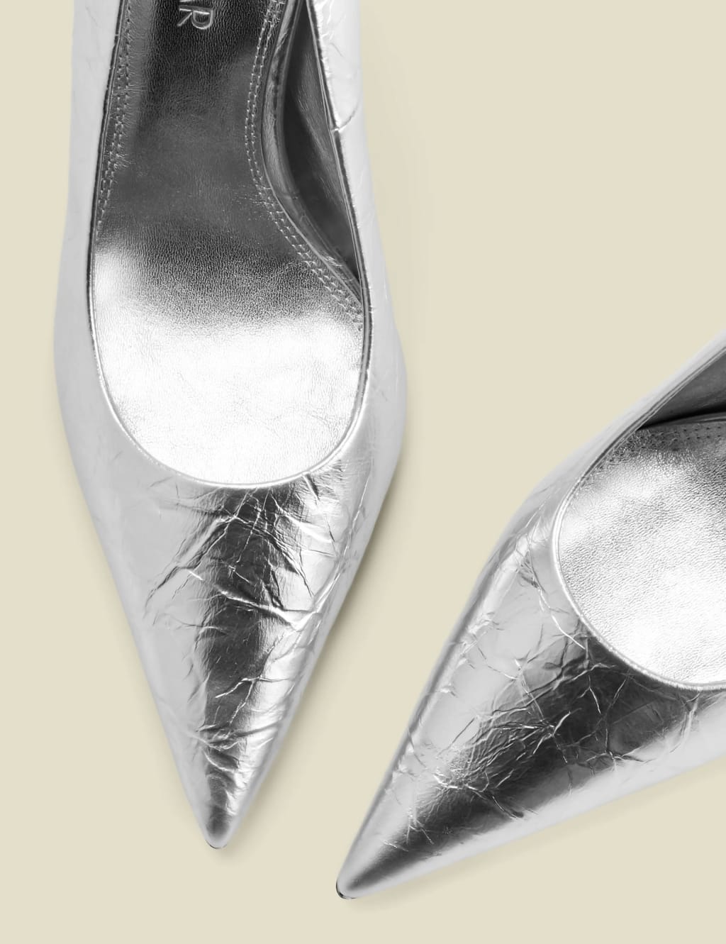 Leather Metallic Stiletto Heel Court Shoes 4 of 4