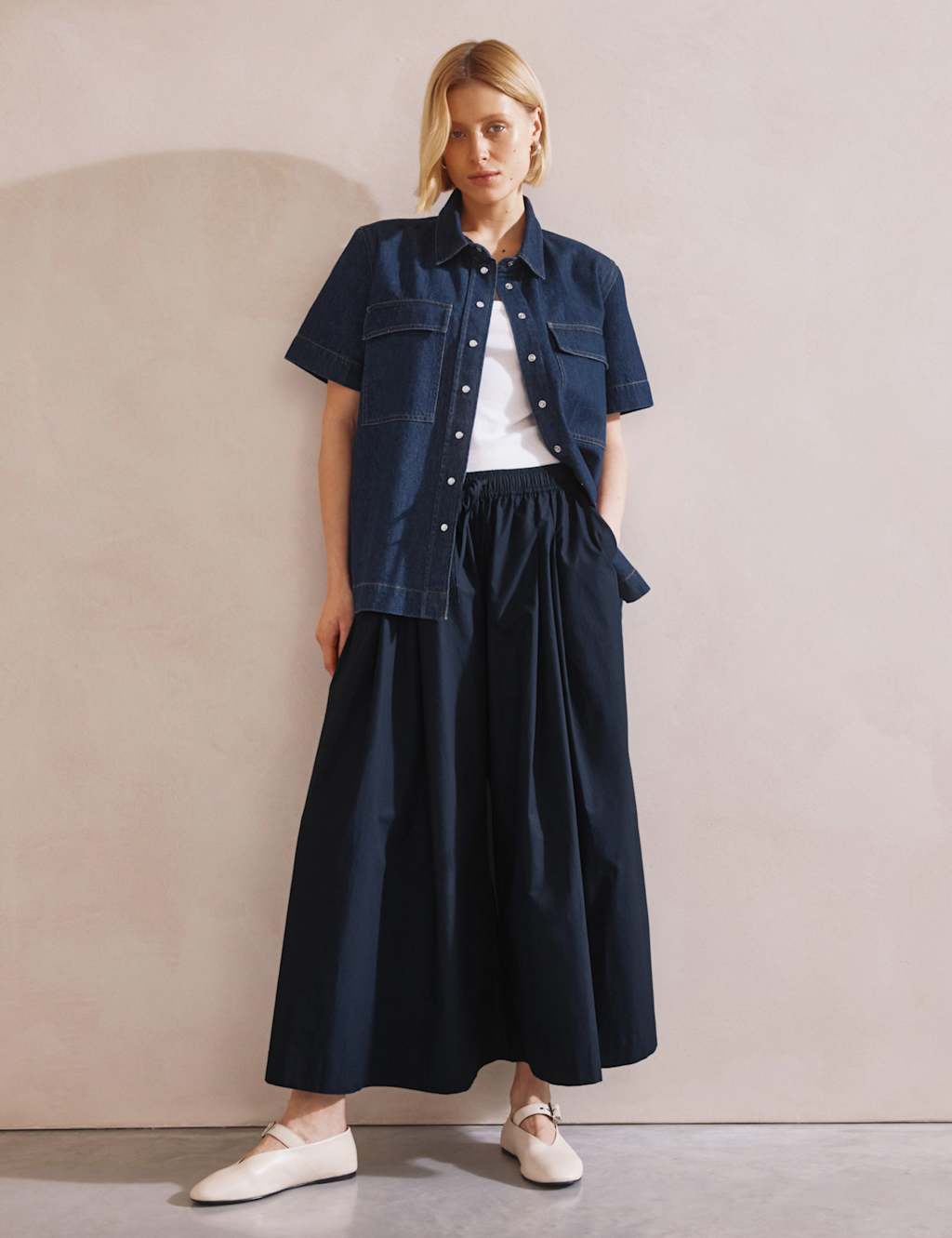Pure Cotton Super Wide Leg Culottes 4 of 7